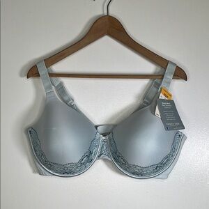 Vanity Fair Blue Full Coverage Bra 42DD Embroidered Underwire Everyday Support